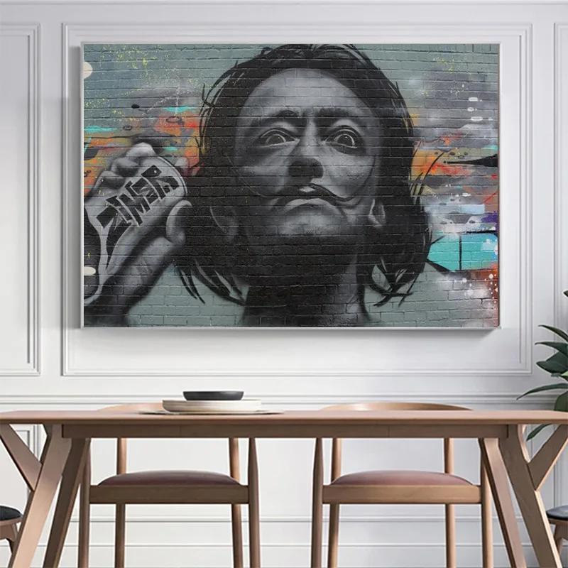 Abstract street art portrait graffiti pictures Salvador Dali canvas wall art posters and prints living room decoration paintings
Abstract street art portrait graffiti pictures Salvador Dali canvas wall art posters and prints living room decoration paintings