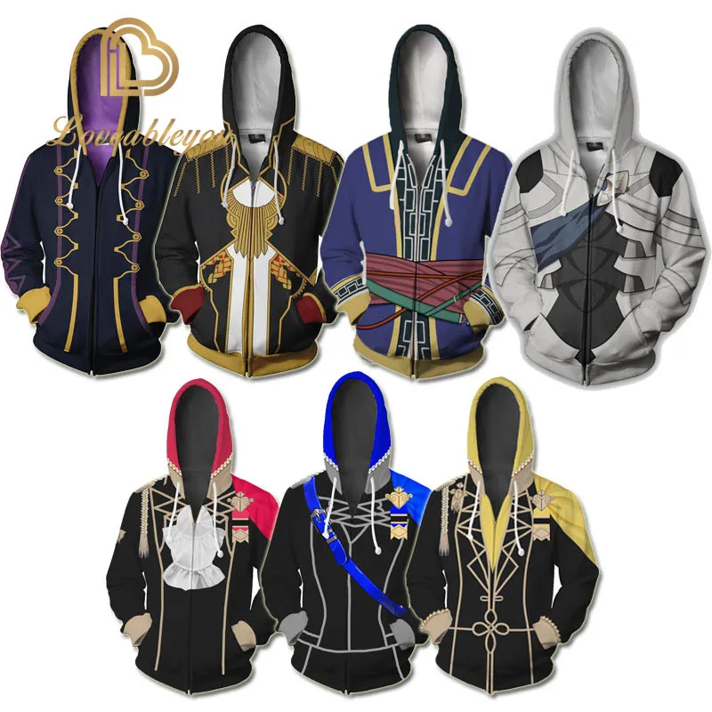 Игра Fire Emblem Hoodies анимэ косплей костюм 3D Печатный Свитшот Robin Corrin Zip Up Three House