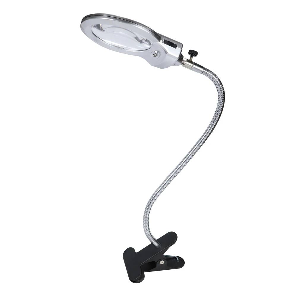 LED Illuminating Magnifier Metal Hose Clip-style Magnifying Glass Desk Table Reading Lamp Two LED Lights with Clamp 4X 6X Glass
LED Illuminating Magnifier Metal Hose Clip-style Magnifying Glass Desk Table Reading Lamp Two LED Lights with Clamp 4X 6X Glass