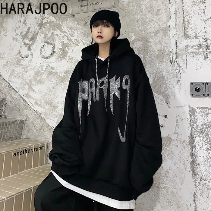 Толстовка Harajpoo для пары, весна-осень 2021, Корейская версия BF Wind Harajuku, черный Свободный Повседневный пуловер с капюшоном и буквенным принтом
Толстовка Harajpoo для пары, весна-осень 2021, Корейская версия BF Wind Harajuku, черный Свободный Повседневный пуловер с капюшоном и буквенным принтом