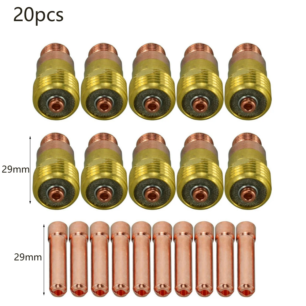20pcs TIG Stubby Gas Lens Set 17GL332 10N24S 3/32 TIG Collet Kit DB SR WP 17 18 26 Durable Tig Welding Torch Weld Consumables
20pcs TIG Stubby Gas Lens Set 17GL332 10N24S 3/32 TIG Collet Kit DB SR WP 17 18 26 Durable Tig Welding Torch Weld Consumables