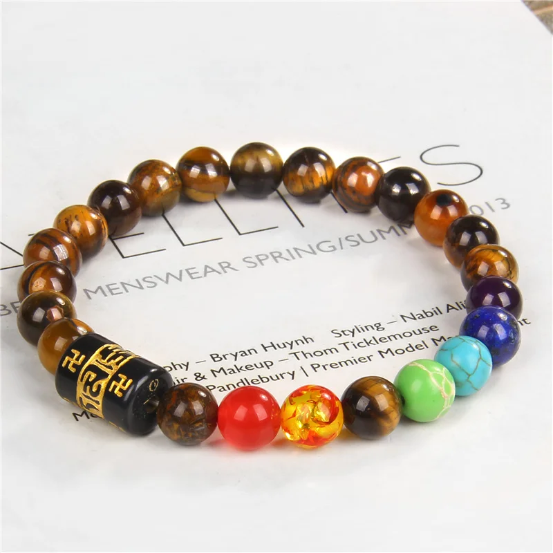 Motto Charm Bracelets For Women Men 7 Chakras Bracelet Natural Stone Turquoises Lava Tiger eye Religion Yoga Energy Jewelry
Motto Charm Bracelets For Women Men 7 Chakras Bracelet Natural Stone Turquoises Lava Tiger eye Religion Yoga Energy Jewelry
