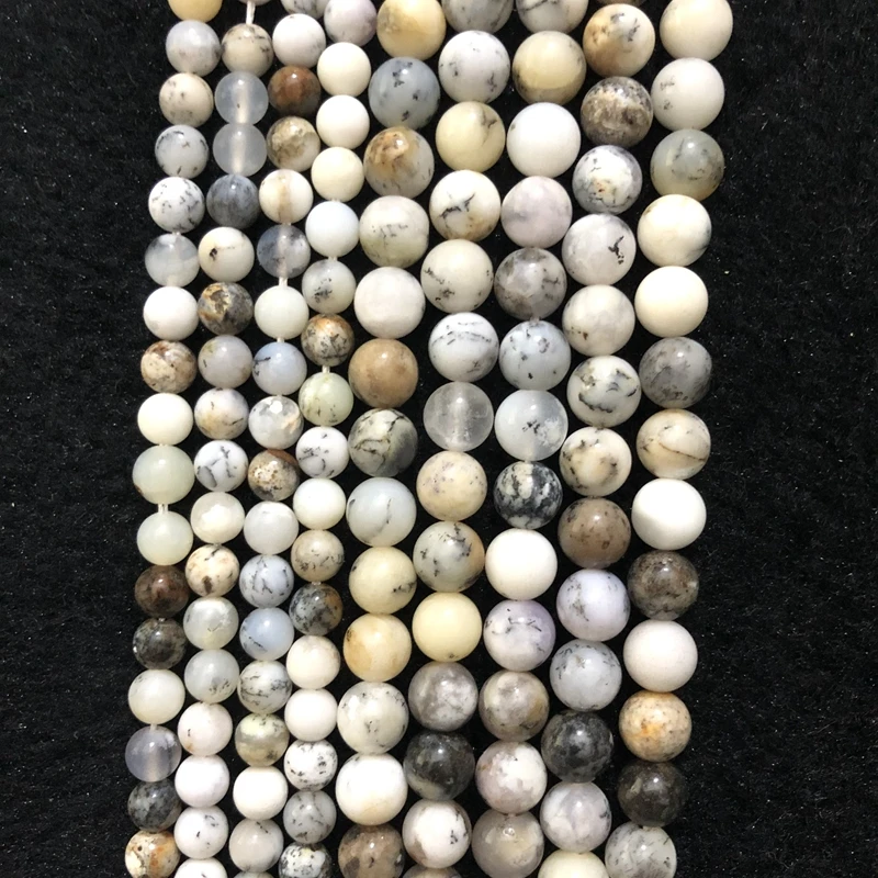 

Wholesale Natural Dendritic Opal Beads,White Multi Opal Beads,6mm 8mm 10mm 12mm,1 of 15" full strand