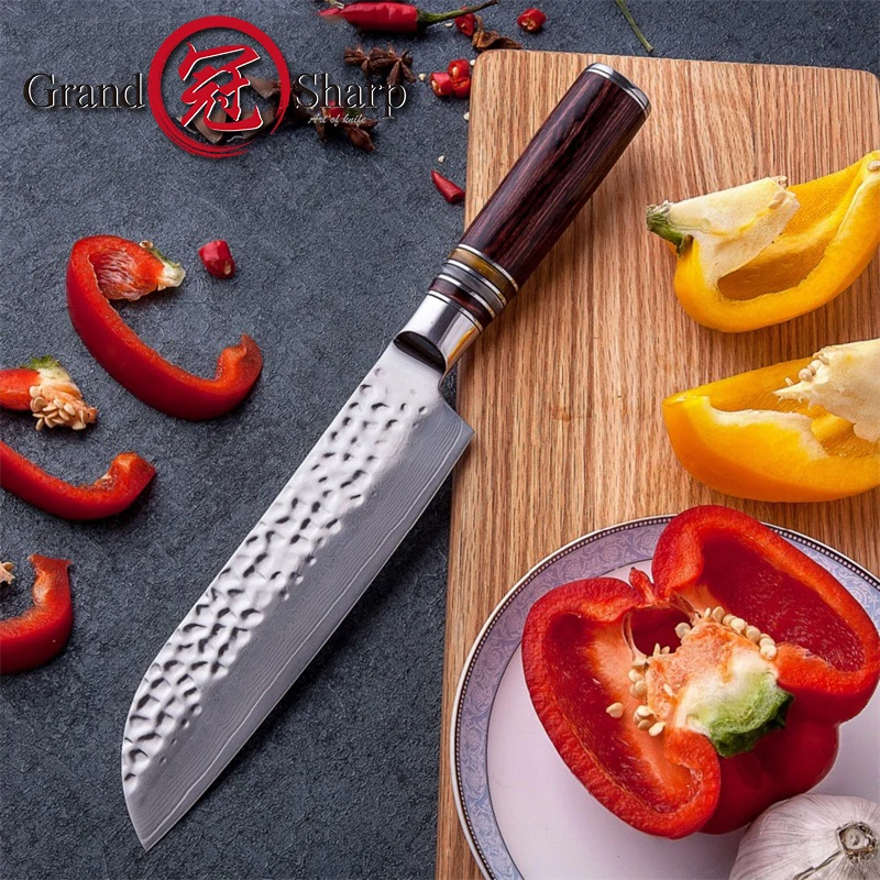 Grandsharp 6.7'' Damascus Kitchen Knife Carbon Steel Japanese Santoku VG10 Damascus Steel Japanese Chef Knife Gift Box
Grandsharp 6.7'' Damascus Kitchen Knife Carbon Steel Japanese Santoku VG10 Damascus Steel Japanese Chef Knife Gift Box