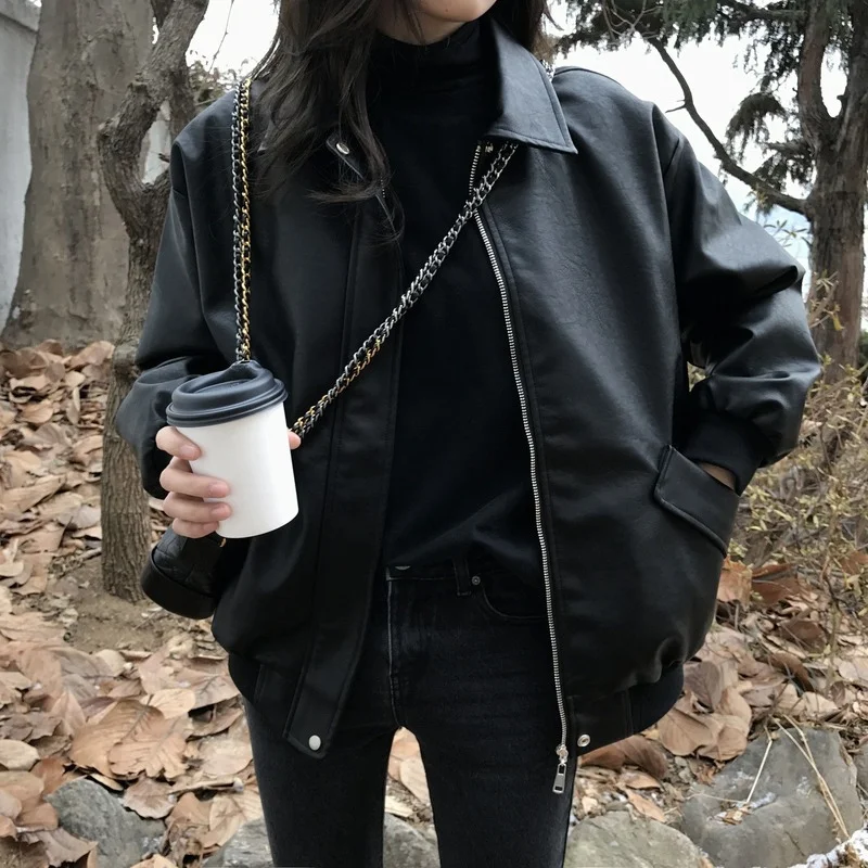 New Spring Coat Women Faux Leather Jacket Biker Red White Coat Turndown Collar PU Motorcycle Jackets Loose Streetwear Outerwear
New Spring Coat Women Faux Leather Jacket Biker Red White Coat Turndown Collar PU Motorcycle Jackets Loose Streetwear Outerwear