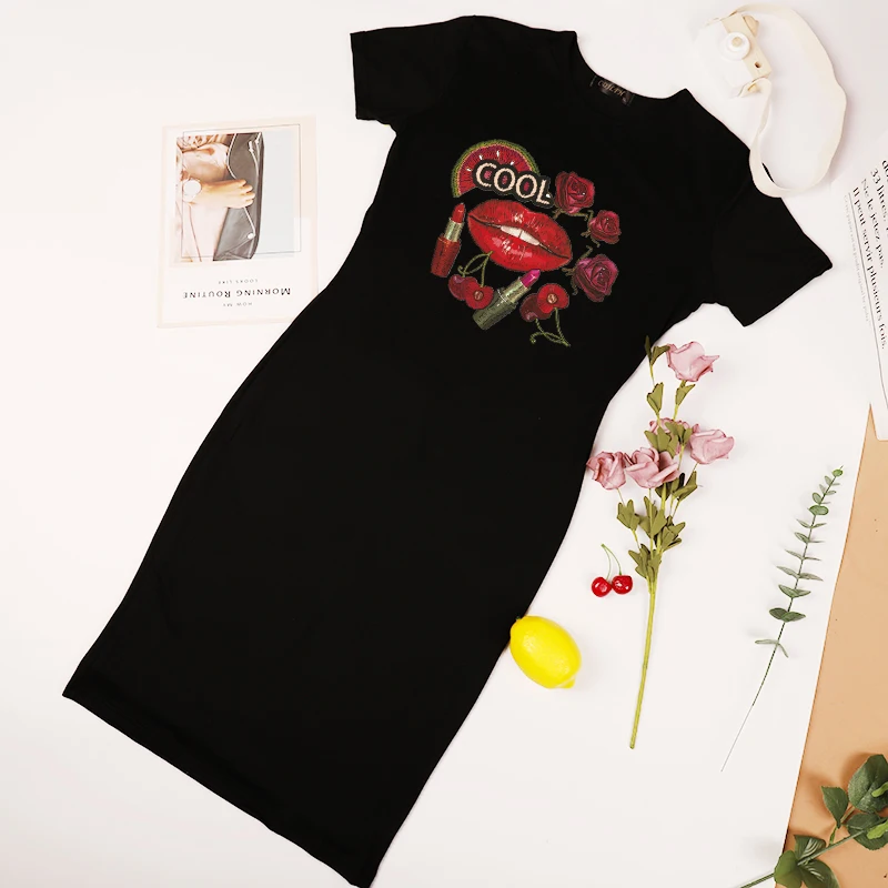 Women Sexy Bodycon Dress Red Lips Print Kobieta Sukienka Short Sleeve Club Party Skinny Elegant Party Night Thin Dresses
Women Sexy Bodycon Dress Red Lips Print Kobieta Sukienka Short Sleeve Club Party Skinny Elegant Party Night Thin Dresses