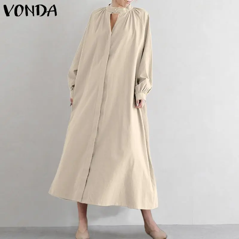 VONDA 2022 Casual Long Sleeve Solid Maxi Dresses Femme Solid Holiday Robe Women Autumn Baggy O Neck Bohemian Vestidos Oversized
VONDA 2022 Casual Long Sleeve Solid Maxi Dresses Femme Solid Holiday Robe Women Autumn Baggy O Neck Bohemian Vestidos Oversized