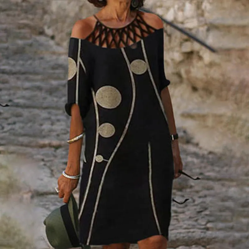 Fashion Women Dress For Women Casual Loose Half Sleeve Hollow Out Dresses Floral Print Round Neck Summer Female Dress Clothing
Fashion Women Dress For Women Casual Loose Half Sleeve Hollow Out Dresses Floral Print Round Neck Summer Female Dress Clothing