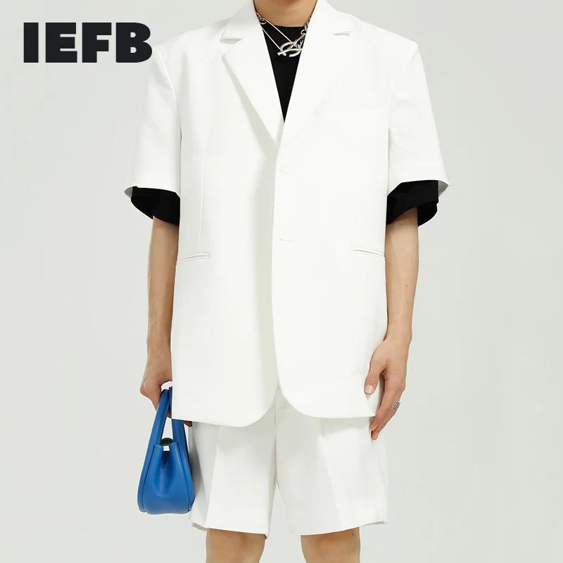 IEFB 2021 Summer New Simple Solid Color Men's Trend Short Sleeve Blazer + Loose Straight Casual Suit Shorts Two Pieces Set Y7352 
IEFB 2021 Summer New Simple Solid Color Men's Trend Short Sleeve Blazer + Loose Straight Casual Suit Shorts Two Pieces Set Y7352