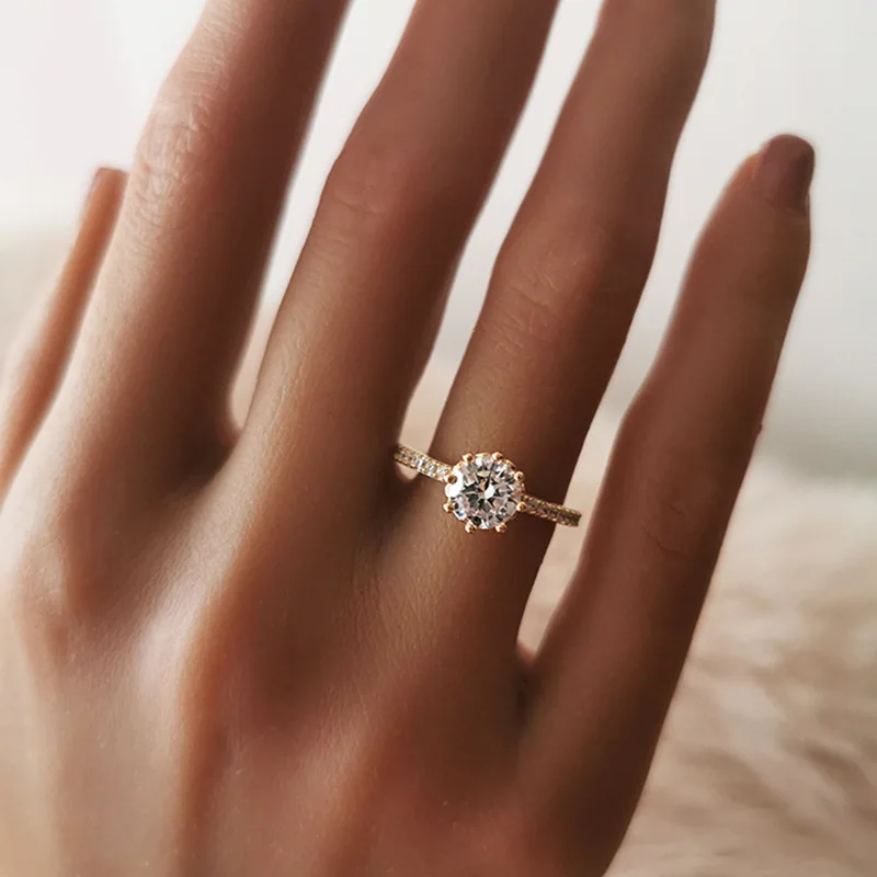 OEVAS 100% 925 Sterling Silver Sparkling High Carbon Diamond Wedding Eight Claw Round Simple Rings For Women Fine Jewery Gifts
OEVAS 100% 925 Sterling Silver Sparkling High Carbon Diamond Wedding Eight Claw Round Simple Rings For Women Fine Jewery Gifts