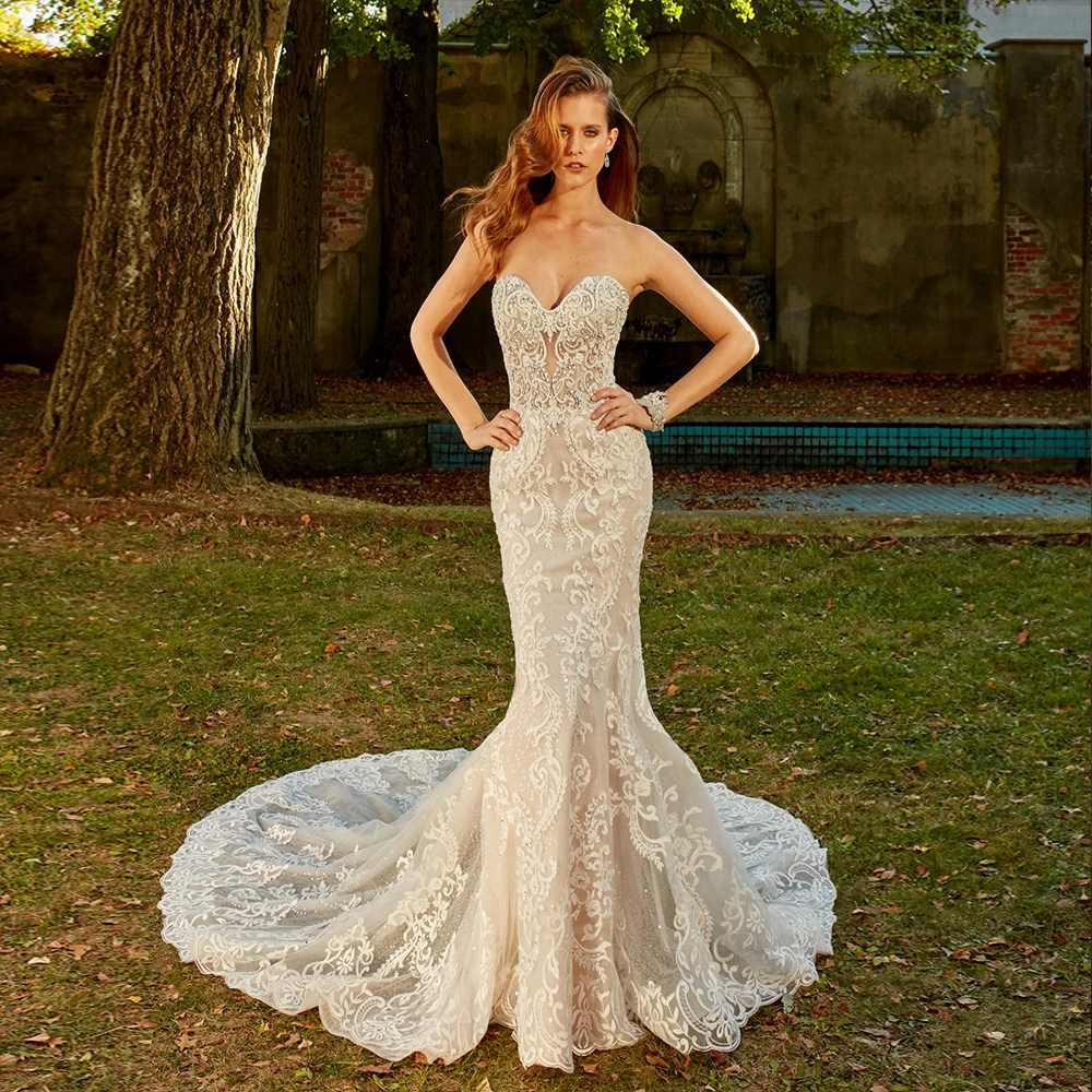 New Mermaid Wedding Gowns Robe De Mariee Sirene Boat Neck Zipper Up Beading All Over Appliques Trumpet Bridal Dresses Sukienki
New Mermaid Wedding Gowns Robe De Mariee Sirene Boat Neck Zipper Up Beading All Over Appliques Trumpet Bridal Dresses Sukienki