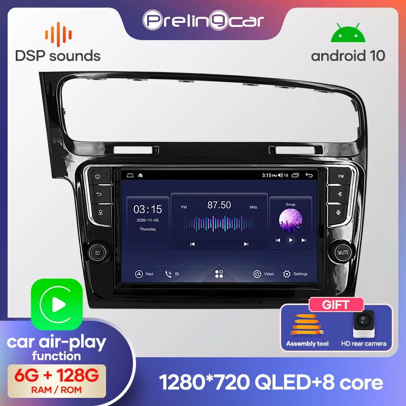 Автомагнитола Prelingcar 2 Din Android 10 0 без DVD мультимедийный видеоплеер навигация GPS для