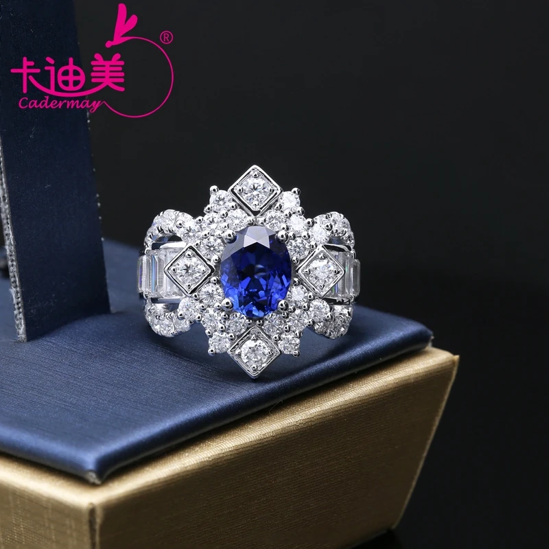 CADERMAY Luxury Lab Sapphire Moissanite Full Setting High Quality 925 Sterling Silver Wedding Rings For Women
CADERMAY Luxury Lab Sapphire Moissanite Full Setting High Quality 925 Sterling Silver Wedding Rings For Women