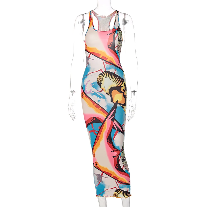 2021 Sleeveless Hollow Out Straps Asymmetric Print Backless Ruched Sexy Maxi Dress Summer Women Streetwear Y2K 
2021 Sleeveless Hollow Out Straps Asymmetric Print Backless Ruched Sexy Maxi Dress Summer Women Streetwear Y2K
