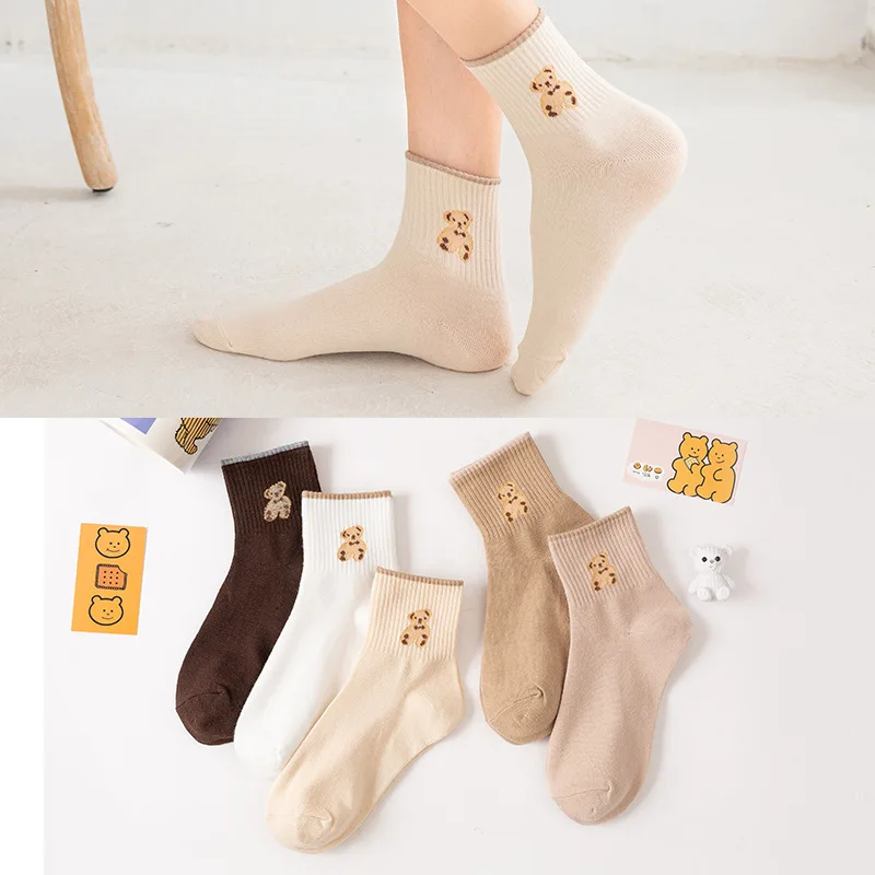 5Pairs Autumn And Winter Cotton Socks Female Cute Smiley Face Bear Low Middle Tube Socks Japanese College Casual Socks TJ3157
5Pairs Autumn And Winter Cotton Socks Female Cute Smiley Face Bear Low Middle Tube Socks Japanese College Casual Socks TJ3157