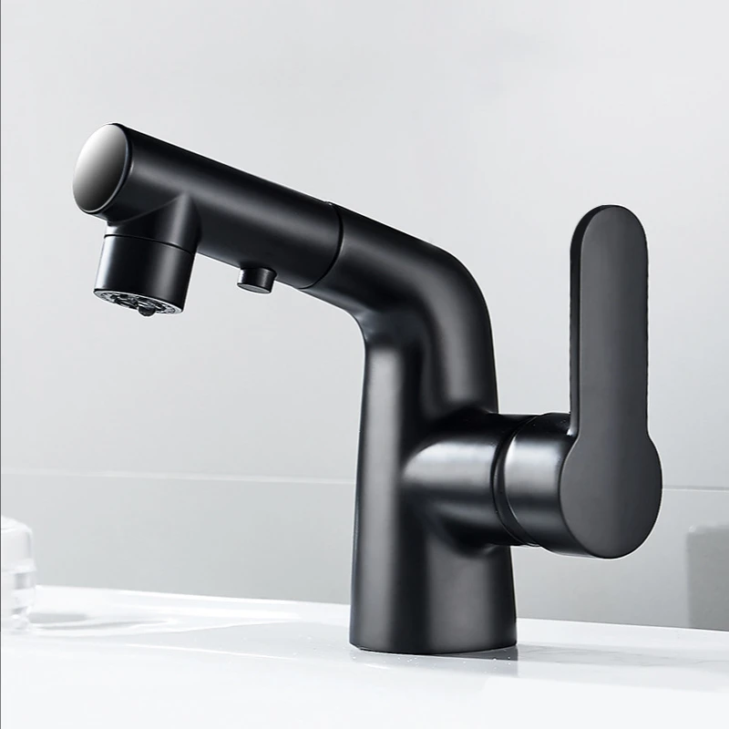 Black All Copper Main Body Pull-out Type Faucet Cold and Hot Faucet for Washbasin Universal Faucet for Washbasin
Black All Copper Main Body Pull-out Type Faucet Cold and Hot Faucet for Washbasin Universal Faucet for Washbasin