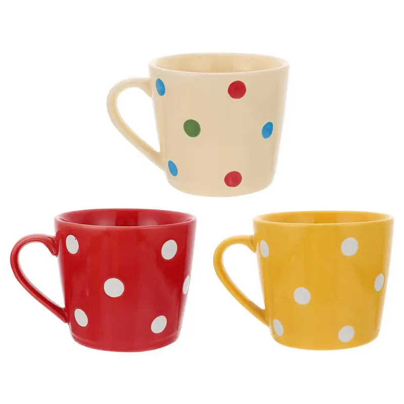 3Pcs Polka Dot Water Cup Ceramic Cup Ceramic Round Dot Elements Water Mugs Useful Breakfast Cups (Assorted Color)
3Pcs Polka Dot Water Cup Ceramic Cup Ceramic Round Dot Elements Water Mugs Useful Breakfast Cups (Assorted Color)
