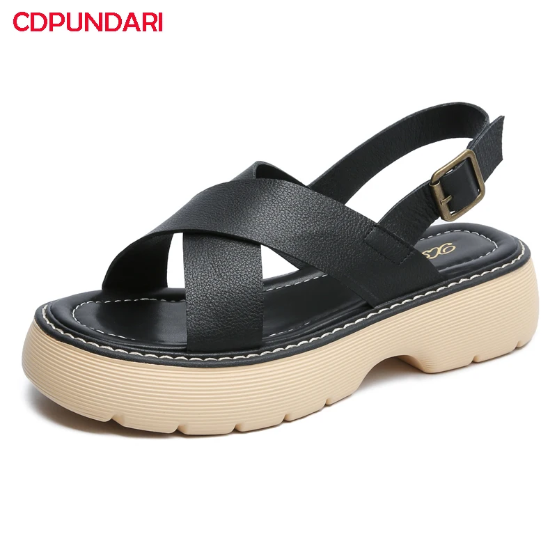 Black Genuine Leather Flat Platform Sandals Women Summer Casual Party Shoes Sandales Femmes 2021 Sandalias Mujer
Black Genuine Leather Flat Platform Sandals Women Summer Casual Party Shoes Sandales Femmes 2021 Sandalias Mujer