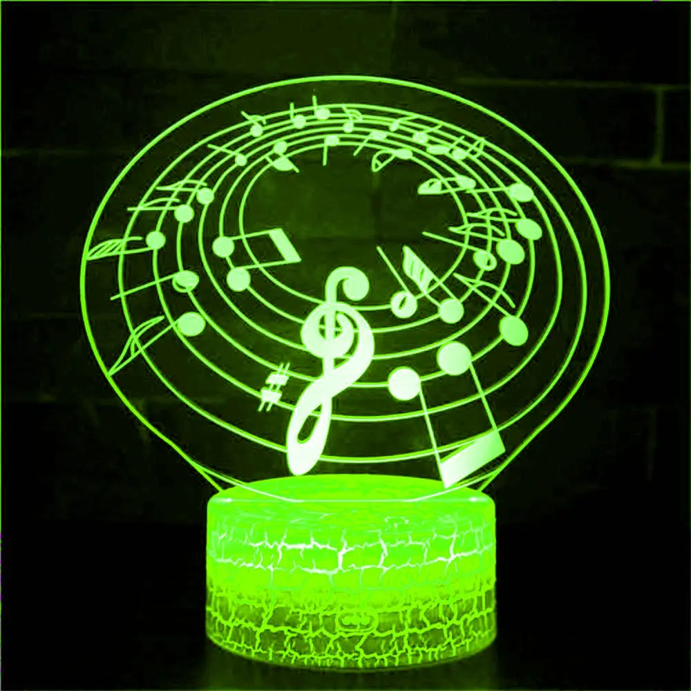Newest 3D illusion baby night light musical note holographic night light sensor color USB battery powered bedside LED touch lamp
Newest 3D illusion baby night light musical note holographic night light sensor color USB battery powered bedside LED touch lamp