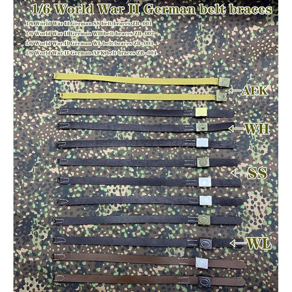 1/6 Soldier WWII German Army Handmade Leather Belt Belt WH WL SS AFK Model for 12 inch action figure
1/6 Soldier WWII German Army Handmade Leather Belt Belt WH WL SS AFK Model for 12 inch action figure