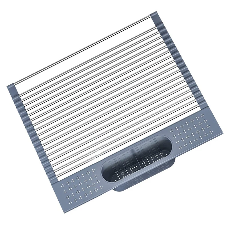 MLGB Kitchen Sink Roll-Up Dish Drying Rack Stainless Steel Cutlery Drainer with Cutlery Holder for Kitchen Sink-Dark gray
MLGB Kitchen Sink Roll-Up Dish Drying Rack Stainless Steel Cutlery Drainer with Cutlery Holder for Kitchen Sink-Dark gray
