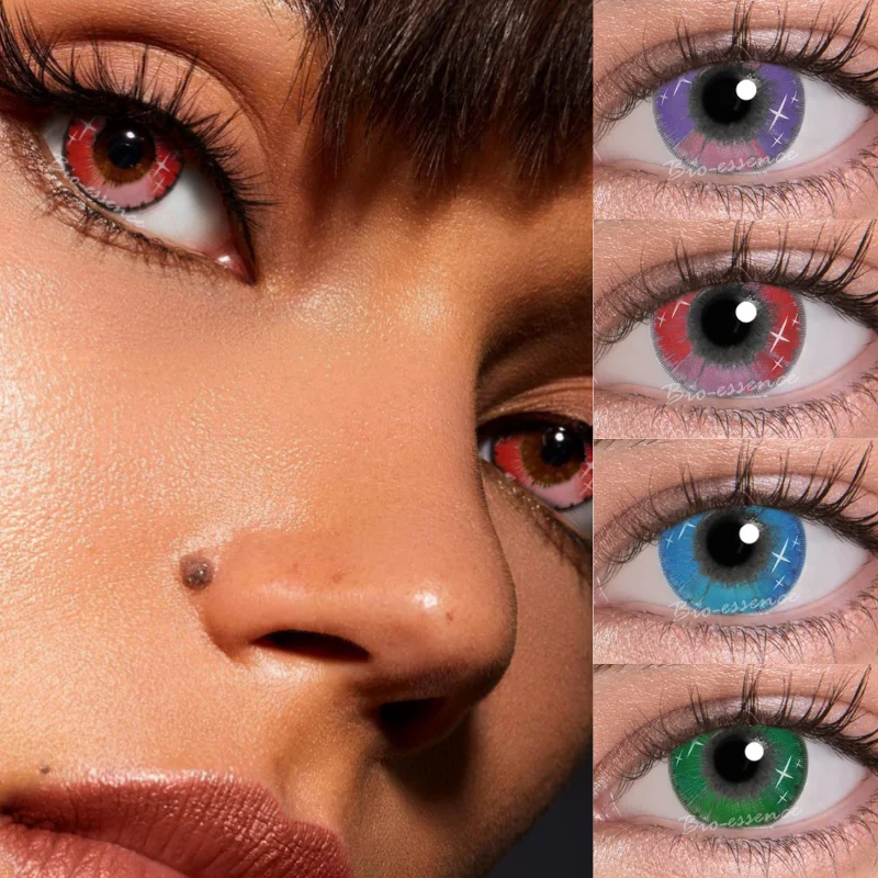2pcs(1 Pair) Cosplay Color Contact Lenses Cosplay Cosmestic Makeup Spark Blue Red Green Purple Lens Colored Contacts
2pcs(1 Pair) Cosplay Color Contact Lenses Cosplay Cosmestic Makeup Spark Blue Red Green Purple Lens Colored Contacts