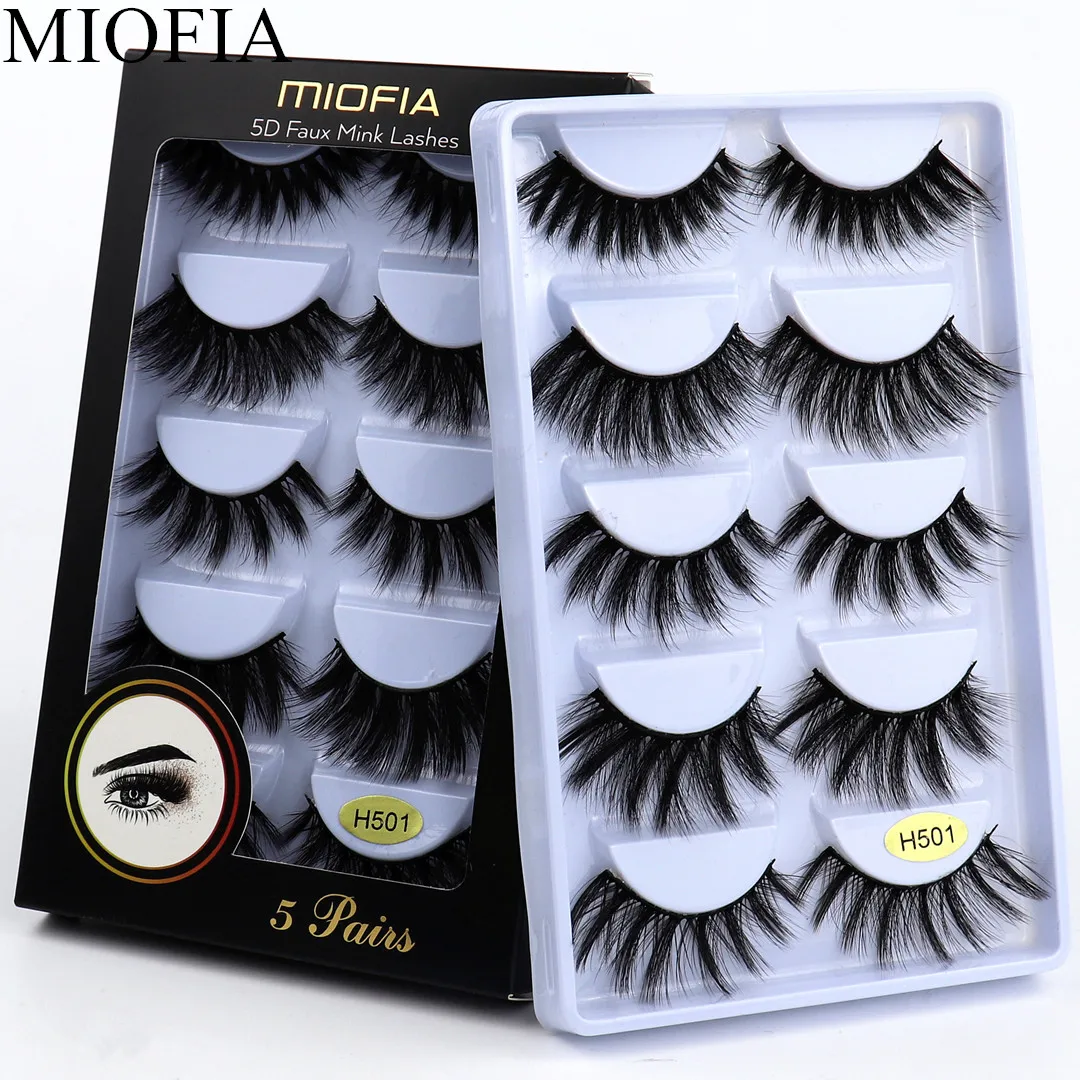 MIOFIA 3D faux mink lashes 20mm natural false eyelashes 5 pairs faux cils pack eyelash makeup silk eyelash extension maquiagem
MIOFIA 3D faux mink lashes 20mm natural false eyelashes 5 pairs faux cils pack eyelash makeup silk eyelash extension maquiagem