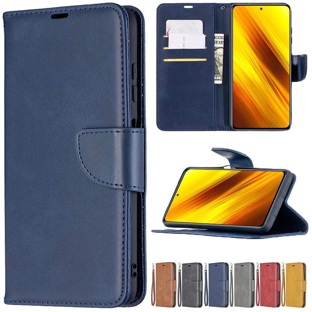 Флип кошелек из овечьей кожи для Xiaomi 11i 10T Lite POCO X3 M3 Redmi Note 10 9 8 7 6 5 Pro Max 4X 9A 9C 8A 7A