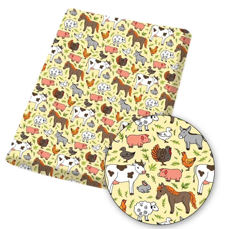 Polyester Cotton Fabric Cartoon Pattern Farm Animal Print Home Textile Garment Sewing Crafts Mask Material 45*145cm 1pc
Polyester Cotton Fabric Cartoon Pattern Farm Animal Print Home Textile Garment Sewing Crafts Mask Material 45*145cm 1pc