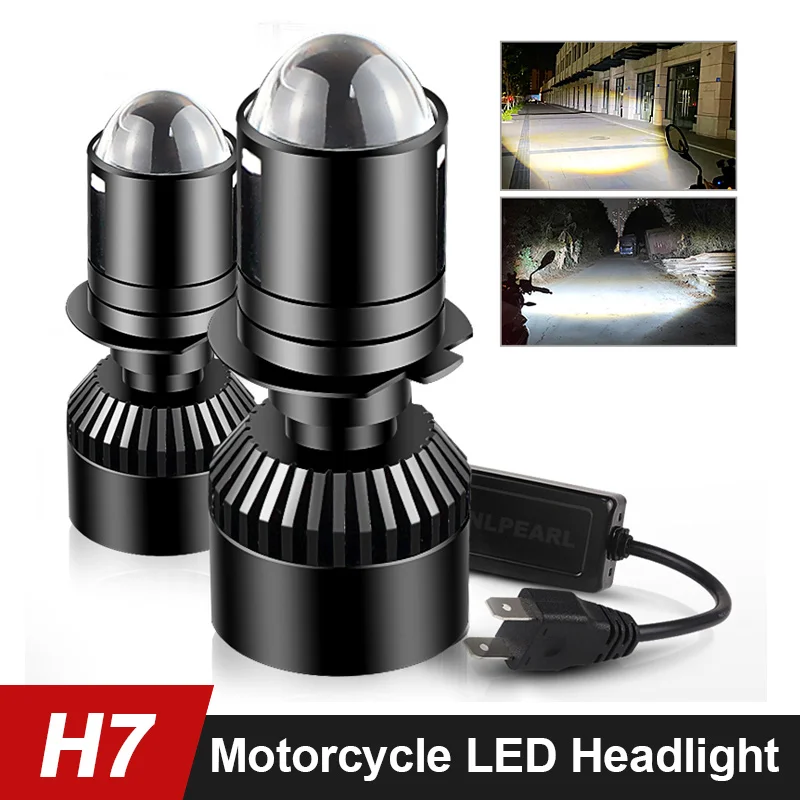 

Motorcycle Headlight H7 LED mini Projector Lens Headlight Bulbs For Honda DN-01 Goldwing 1800 NT700V NT700VA Silver Wing 600