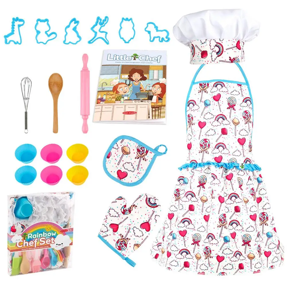 20 Piece Kids Cooking Set Toddlers Baking Set With Recipe Cooking Cards Cooking Utensils With Chef Costume For Girls Boys Ag
20 Piece Kids Cooking Set Toddlers Baking Set With Recipe Cooking Cards Cooking Utensils With Chef Costume For Girls Boys Ag