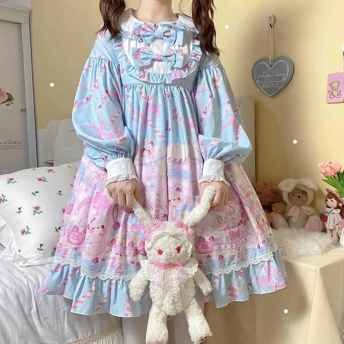 Princess daily sweet lolita dress vintage dessert party bowknot cute print victorian dress kawaii long sleeve dress women autumn
Princess daily sweet lolita dress vintage dessert party bowknot cute print victorian dress kawaii long sleeve dress women autumn
