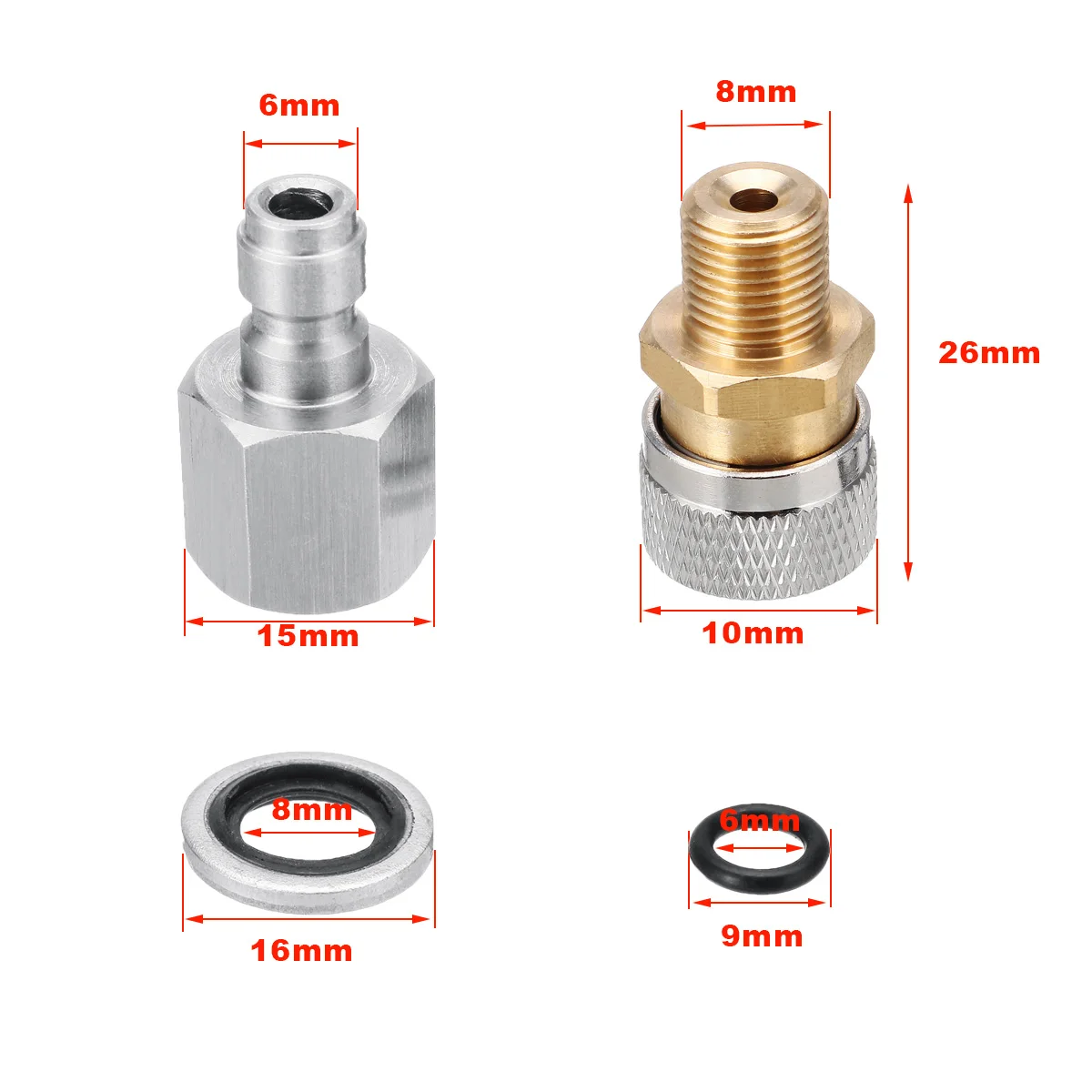1/8 BSPP Stainless Steel Air Charging Quick Release Coupler with 3 Pcs QR Plugs for Paintball for PCP Air Rifles
1/8 BSPP Stainless Steel Air Charging Quick Release Coupler with 3 Pcs QR Plugs for Paintball for PCP Air Rifles
