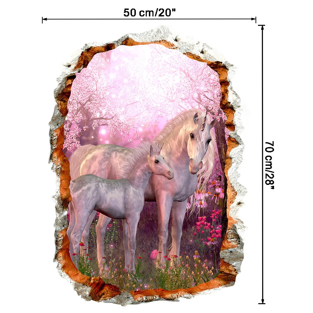 New 3D broken wall pink cherry blossom Unicorn environmental protection wall sticker living room bedroom decoration painting
New 3D broken wall pink cherry blossom Unicorn environmental protection wall sticker living room bedroom decoration painting