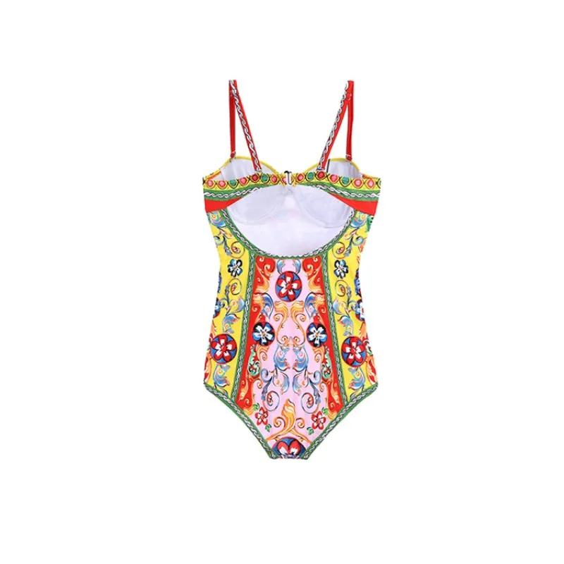 2 PCS/Set NEW Summer Swimsuit+Tippet Female Sexy Swimwear For Mommy Bikini One-Piece Flower Swimsuit Swimming Wears | Мать и ребенок