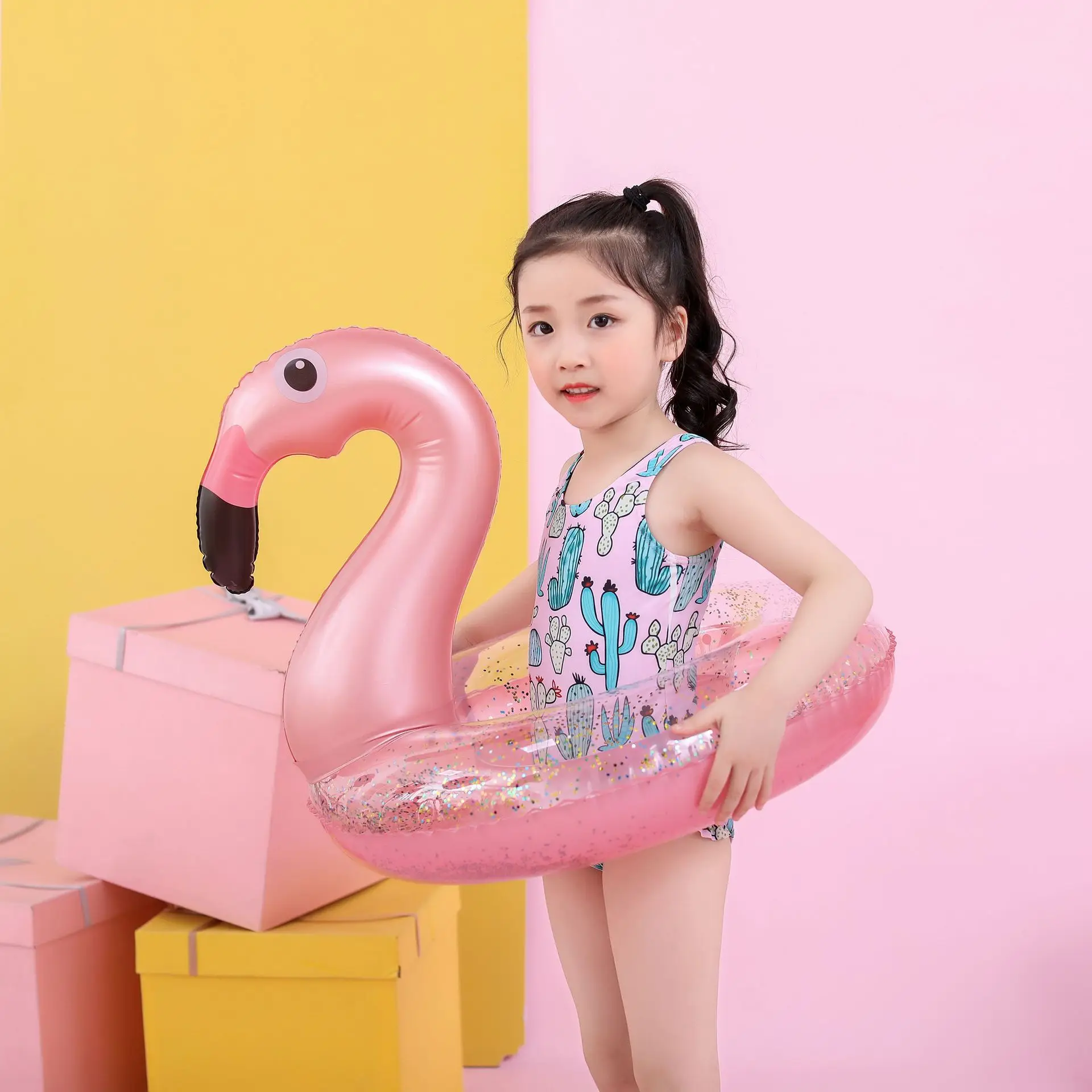 Детский Надувной Матрас YUYU в виде фламинго Круглый Круг для плавания с