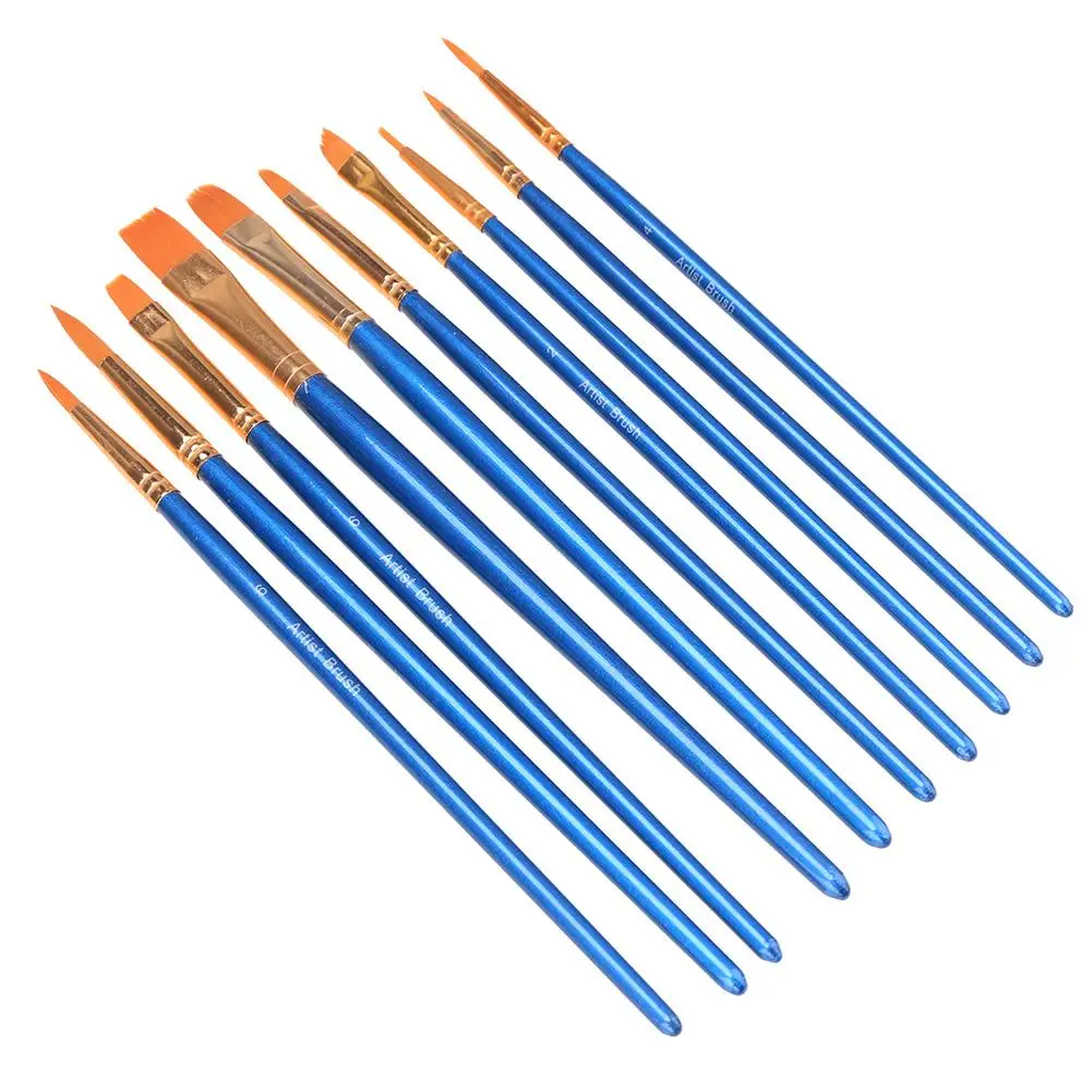 10pcs Blue Watercolor Gouache Paint Brushes Nylon Hair Painting Brush Set Art Supplies Stationery
10pcs Blue Watercolor Gouache Paint Brushes Nylon Hair Painting Brush Set Art Supplies Stationery