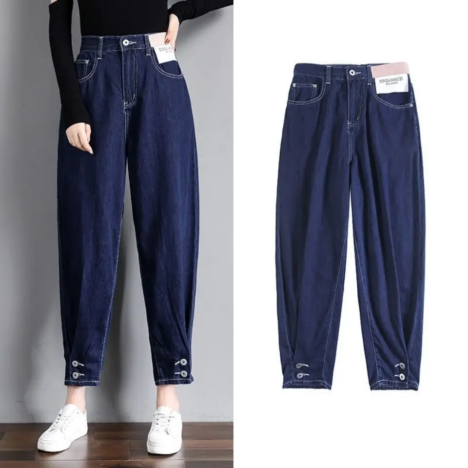 High Waist baggy Jeans Woman Navy Blue Loose Korean Wide Leg Lady Harem Pants Mom Jeans Denim Joggers Women Ankle-Length Jeans
High Waist baggy Jeans Woman Navy Blue Loose Korean Wide Leg Lady Harem Pants Mom Jeans Denim Joggers Women Ankle-Length Jeans