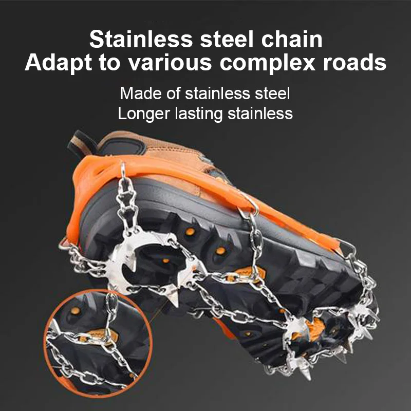 1 Pair NEW 19 Teeth Ice Gripper Spike For Shoes Anti Slip Hiking Climbing Crampons Cleats Chain Claws Grips Boots Cover
1 Pair NEW 19 Teeth Ice Gripper Spike For Shoes Anti Slip Hiking Climbing Crampons Cleats Chain Claws Grips Boots Cover
