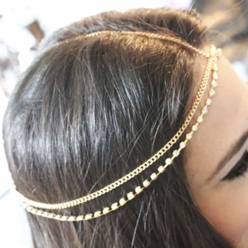 Classic multilayer drop crystal chain tassels Woman with head accessory helmet front hair chain jewelry
Classic multilayer drop crystal chain tassels Woman with head accessory helmet front hair chain jewelry