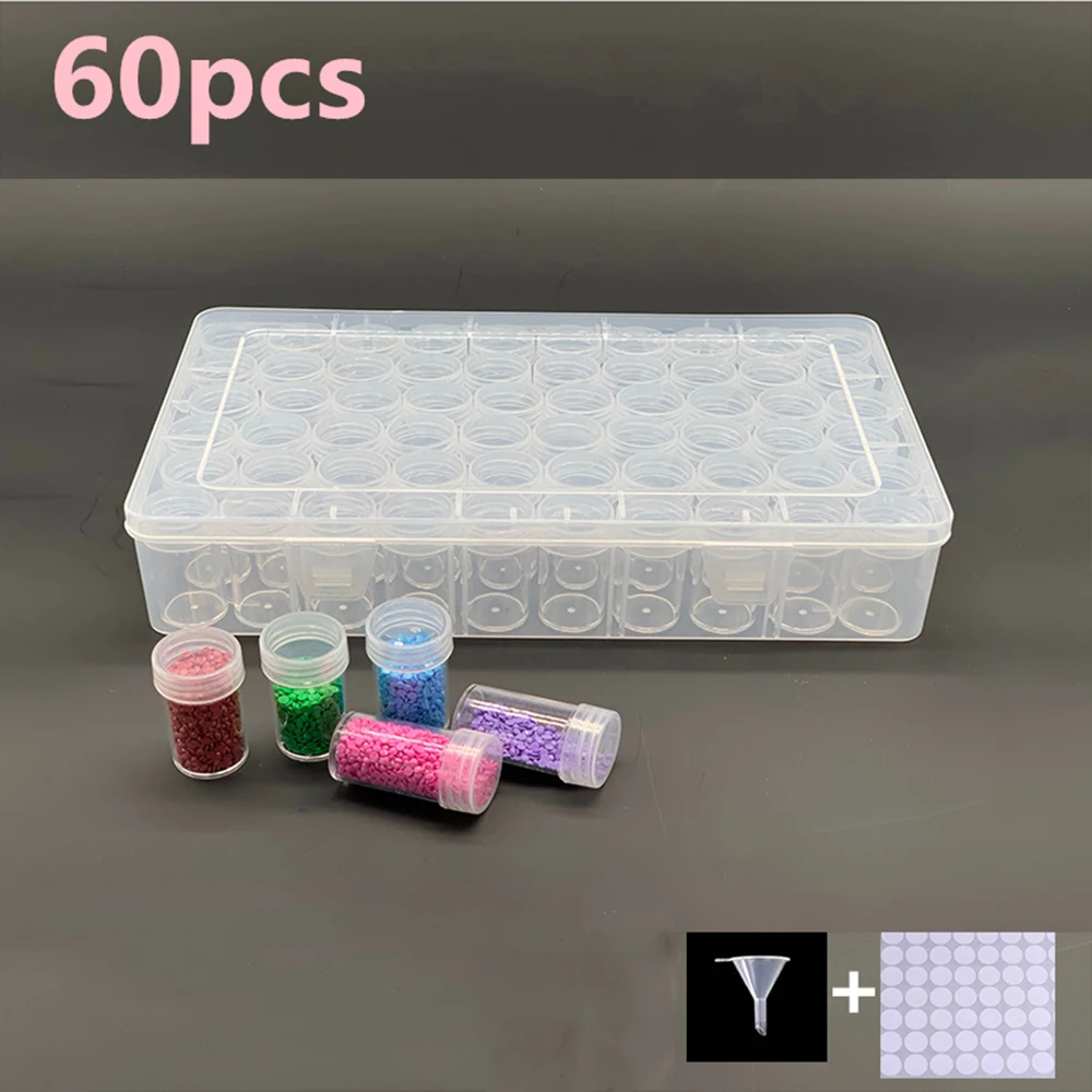 60 Bottles Box Transparent Container Case Diamond Painting Accessories Diamond Embroidery Beads Storage Box Organizer Tools
60 Bottles Box Transparent Container Case Diamond Painting Accessories Diamond Embroidery Beads Storage Box Organizer Tools