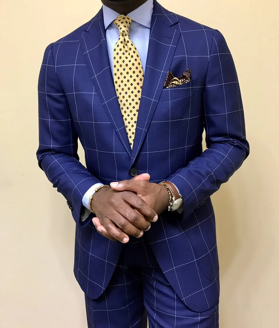 (Jacket+Pants) 2021 Workwear Fashion Blue Plaid Male Suit For Wedding 2 Piece Prom Blazer Party Evening Blazer Custom Made
(Jacket+Pants) 2021 Workwear Fashion Blue Plaid Male Suit For Wedding 2 Piece Prom Blazer Party Evening Blazer Custom Made