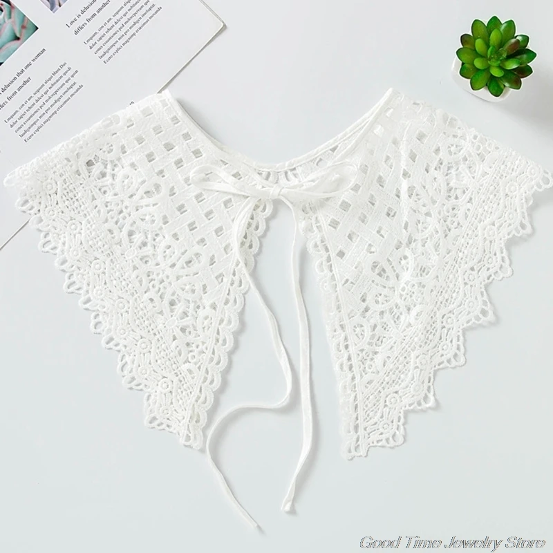 Women Lolita Decorative Fake Collar Lace Shawl Capelet Hollow Embroidery Dickey Self-Tie Ribbon Mesh Necklace F17 21
Women Lolita Decorative Fake Collar Lace Shawl Capelet Hollow Embroidery Dickey Self-Tie Ribbon Mesh Necklace F17 21