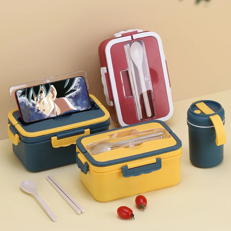Lunch Box container with Compartments Bento Box Leakproof Food for Kids with Tableware Soup Cup
Lunch Box container with Compartments Bento Box Leakproof Food for Kids with Tableware Soup Cup