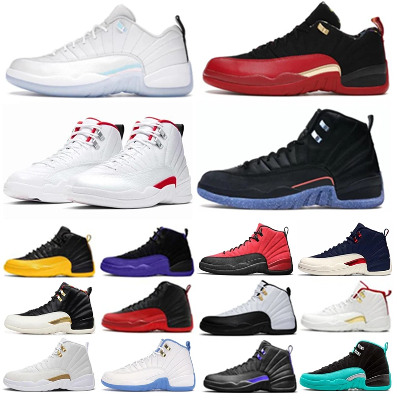 

12 12S Basketball Shoes Men Flint Low Easter White Dark Grey Concord Reverse Flu Game University Blue Sport Sneakers Trainer