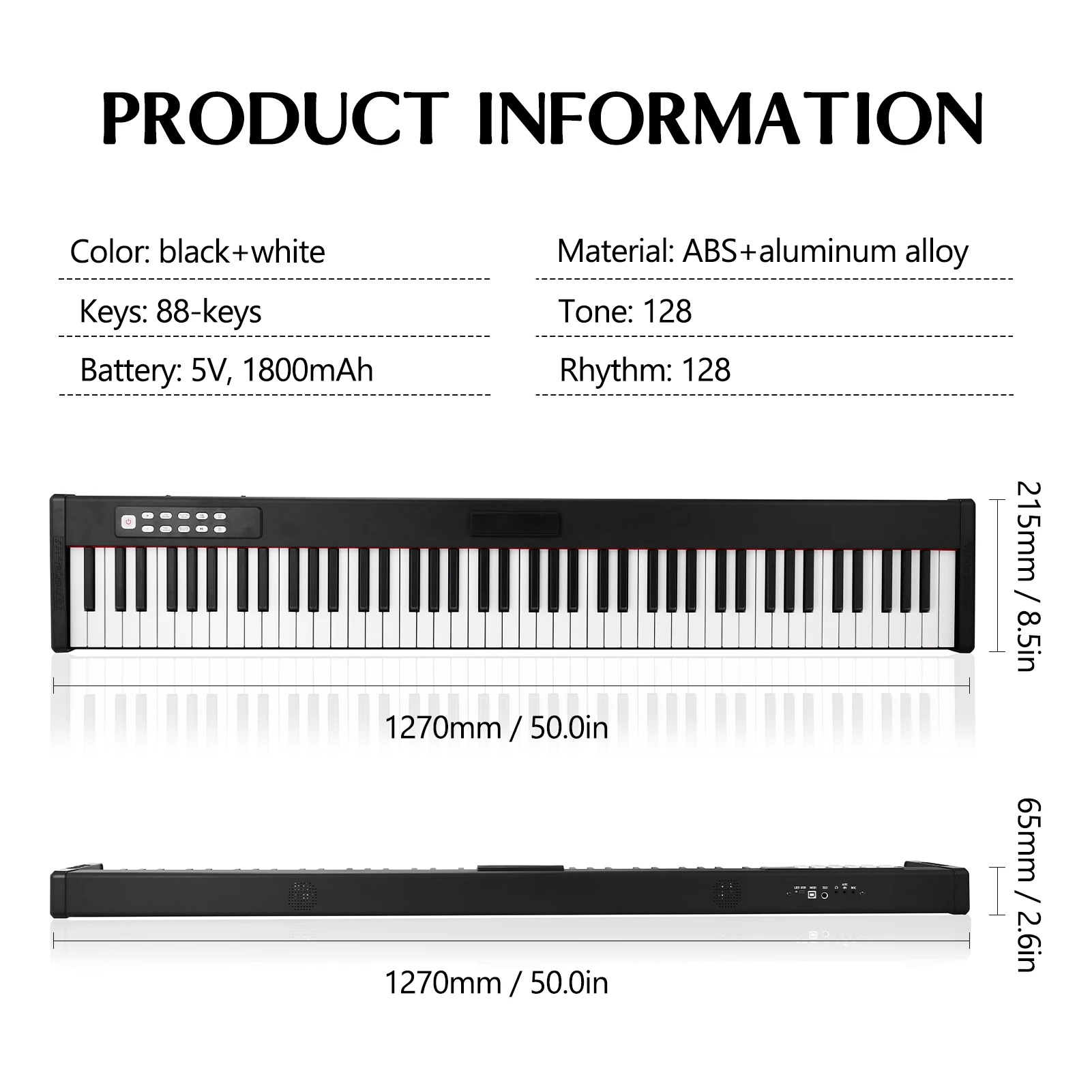 88 Keys Black Digital Music Electronic Keyboards Multifunctional Electric Piano Professional with a USB cable Musical Instrument
88 Keys Black Digital Music Electronic Keyboards Multifunctional Electric Piano Professional with a USB cable Musical Instrument