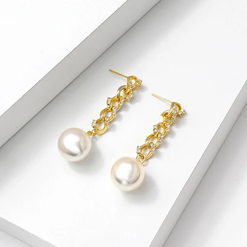 Trendy Exquisite 14k Real Gold Baroque Pearl Drop Earrings for Women High Quality Jewelry Bling AAA Zircon S925 Silver Needle
Trendy Exquisite 14k Real Gold Baroque Pearl Drop Earrings for Women High Quality Jewelry Bling AAA Zircon S925 Silver Needle