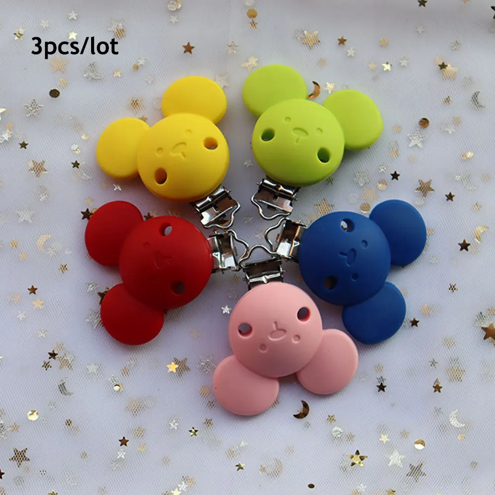 3 шт. Мышь Детские Pacifer зажимы Perle силиконовый Прорезыватель для зубов своими