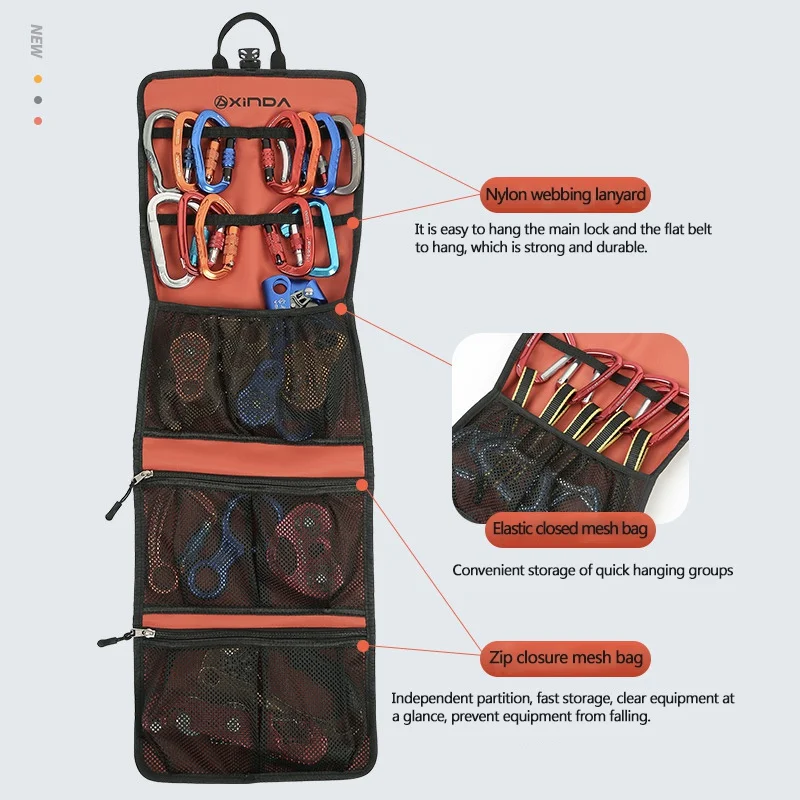 Hanging Storage Outdoor Bag 320T Nylon Cloth Lightweight Foldable Zipper Mesh Pouches Rope Bags For Climbing Accessories
Hanging Storage Outdoor Bag 320T Nylon Cloth Lightweight Foldable Zipper Mesh Pouches Rope Bags For Climbing Accessories