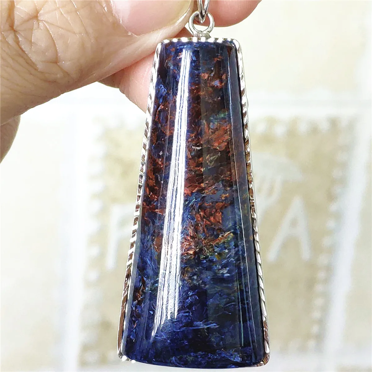 Genuine Natural Blue Red Pietersite Chatoyant Pendant Rectangle 51x25x9mm Namibia Women Men Cat Eye 925 Sterling Silver AAAAAA
Genuine Natural Blue Red Pietersite Chatoyant Pendant Rectangle 51x25x9mm Namibia Women Men Cat Eye 925 Sterling Silver AAAAAA